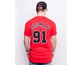 Triko Mitchell & Ness Chicago Bulls Dennis Rodman Name & Number Tee Red