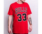 Triko Mitchell & Ness Last Dance Number 33 Tee Chicago Bulls Red