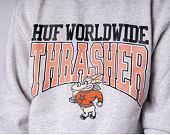 Mikina HUF × Thrasher Candlestick Crewneck Athletic Heather