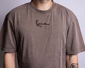 Triko Karl Kani Small Signature Destroyed Tee dark taupe