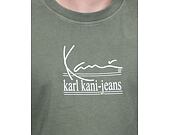 Triko Karl Kani Jeans Signature Washed Destroyed Tee military green