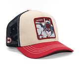 Kšiltovka Capslab Batman - Retro Batman Trucker Sand / Cardinal