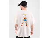 Triko New Era Superhero × Looney Tunes Character Oversized Tee Off White