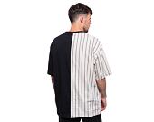 Triko New Era MLB Half striped Oversized Tee New York Yankees Navy / Off White