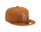 Kšiltovka New Era 59FIFTY MLB Team Outline 5 Los Angeles Dodgers Toasted Peanut / White