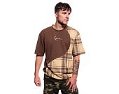 Triko Karl Kani Small Signature Wavy Block Tee brown/sand/off white