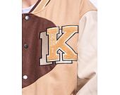 Bunda Karl Kani Retro Patch Wavy Block College Jacket brown/sand/off whit