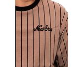Triko New Era Pinstripe Oversized Tee Ash Brown / Black