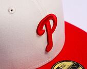 Kšiltovka New Era 59FIFTY MLB White Crown Philadelphia Phillies Cooperstown Off White / Red