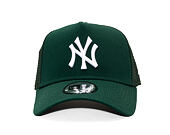 Kšiltovka New Era - MLB League Essential 9FORTY Trucker - NY Yankees - Dark Green / White