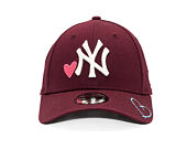 Dětská Kšiltovka New Era - MLB Heart Icon 9FORTY - NY Yankees - Burgundy