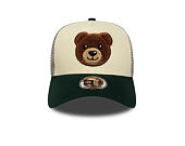 Dětská Kšiltovka New Era - Boucle Bear 9FORTY Trucker - Cream / Dark Green