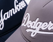 Kšiltovka New Era - MLB Foam Script 9FORTY Trucker - LA Dodgers - Graphite