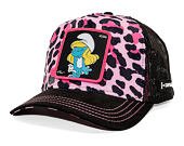Kšiltovka Capslab - Smurfs Trucker - Leopard Icon - Black / Pink