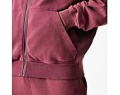 Mikina New Era - Branded Washed Full-Zip Hoody - Burgundy