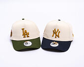 Kšiltovka New Era - MLB WS Patch 9FORTY A-Frame - LA Dodgers - Cream / Rifle Green
