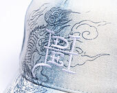 Kšiltovka Ed Hardy - Crawling Dragon Wash Denim 5 Panel Cap - Bleach
