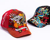Kšiltovka Ed Hardy - Brave Hearts 6 Panel Metallic Trucker Cap - Samba