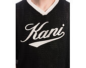 Triko Karl Kani - Cursive Varsity Crochet Boxy T-Shirt - Black
