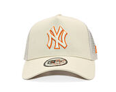 Kšiltovka New Era - MLB Outline 9FORTY A-Frame Trucker - NY Yankees - Cream / Orange