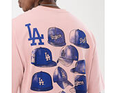 Triko New Era - MLB Cap Graphic Oversized Tee - LA Dodgers - Pink Rouge