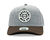 Kšiltovka Brixton - Crest C Mp Snapback - Heather Grey/Pinecone Brown