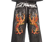 Kalhoty Ed Hardy - Embroidered Angel Xxtra Fit Jeans - Distressed Black Wash