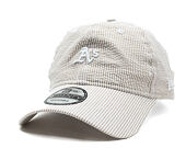 Kšiltovka New Era - MLB Seersucker 9TWENTY - Oakland Athletics - Stone / White
