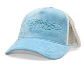 Kšiltovka Ed Hardy - Diamante Velour 5 Panel Trucker Cap - Sky Blue