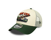 Kšiltovka New Era - Branded Graphic 9FORTY M-CROWN A-Frame Trucker - Cream / Cilantro Green