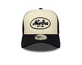 Kšiltovka New Era - Branded Oval Foam Patch 9FORTY A-Frame Trucker - Cream / Navy