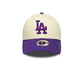 Dětská Kšiltovka New Era - MLB League Essential 9FORTY - LA Dodgers - Cream / Purple