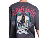 Triko Ed Hardy - Mens Don Wolf Eagle Panther Relaxed T-Shirt - Charcoal