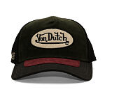 Kšiltovka Von Dutch - Corduroy Oval Patch Baseball - Olive / Burgundy