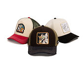 Kšiltovka Capslab - Tom & Jerry Trucker - Best Buddies Distressed Patch - Brown / Olive