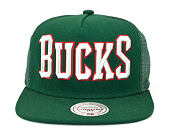 Kšiltovka Mitchell & Ness Court Trucker Milwaukee Bucks Green Snapback
