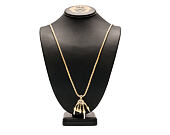 Pozlacený Řetízek na krk King Ice Skeleton Hand Rock Star