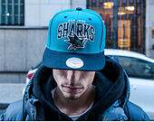 Kšiltovka Mitchell & Ness Team Arch San Jose Sharks Teal/Black Snapback