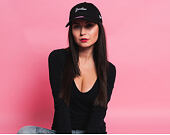 Dámská New Era Wordmark New York Yankees 9FORTY Black/White Strapback