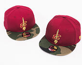 Kšiltovka New Era Team Camo Cleveland Cavaliers 9FIFTY Cardinal/Woodland Camo Snapback