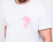 Triko Pink Dolphin Aqua Flame Tee White