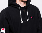 Mikina Champion Hooded Half Zip Sweatshirt Brushed Fleece Black