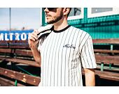 Triko New Era Pinstripe Oversized Tee Off White / Navy