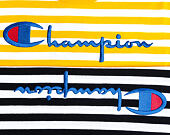 Triko Champion Crewneck T-Shirt Classic Logo Stripe Mustard Yellow/White 210972 YM001
