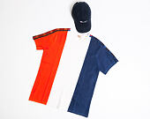 Triko Champion Crewneck T-Shirt White/Orange/Navy 213244 WW001
