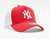 Kšiltovka New Era - MLB Clean 9FORTY Trucker - NY Yankees - Scarlet / White