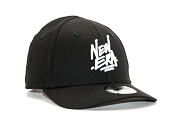 Dětská Kšiltovka New Era 9FORTY Script Toddler Black / White Strapback