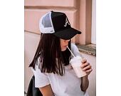 Dámská Kšiltovka New Era Essential Trucker Atlanta Braves 9FORTY Black/Silver Wing Snapback