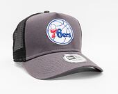 Kšiltovka New Era 9FORTY A-FRAME Trucker NBA Dark Base Team Philadelphia 76ers Graphite
