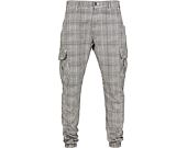 Kalhoty Urban Classic TB3138 AOP Glencheck Cargo Jog Pants White/Black